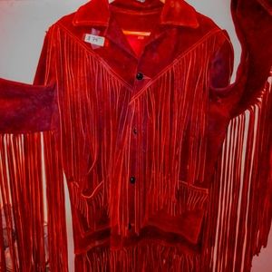 VINTAGE LEATHER JACKET WITH EXTREME TASSELS!